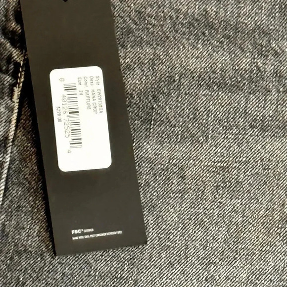 Edwin Hana Classic Straight Crop Rapture Black Wash Denim Jeans Women's 24 NWT - Picture 11 of 11